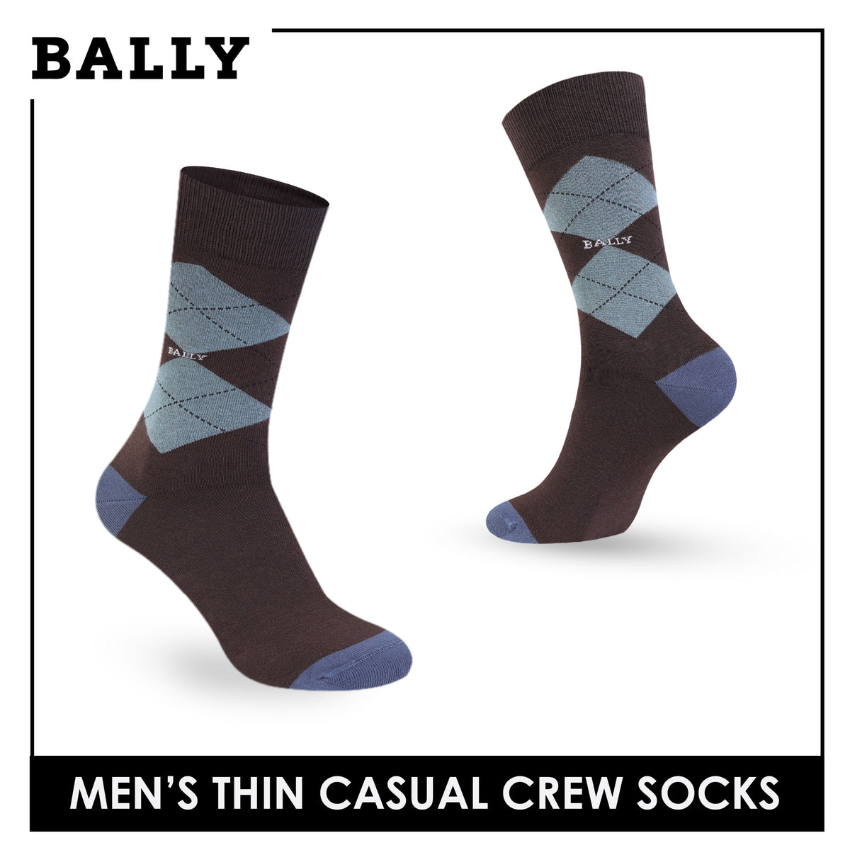 Bally Men's Cotton Crew Thin Casual Premium Socks 1 pair YMC612