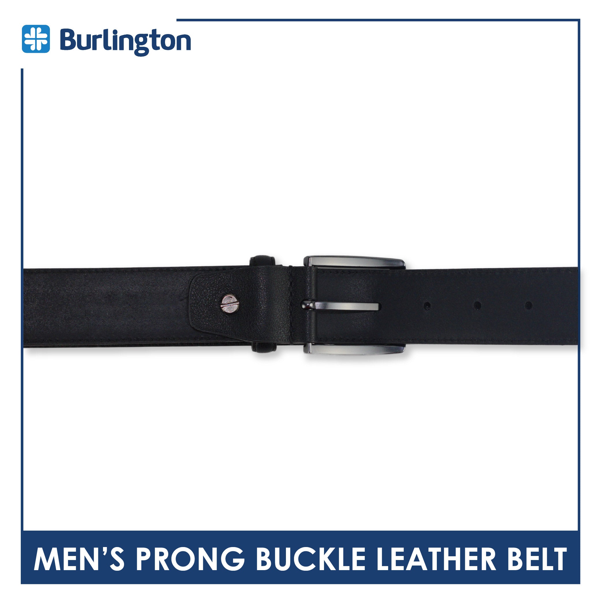Burlington Men's Prong Buckle Genuine Leather Belt 1 piece JMLP511
