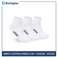 Burlington Men's Cotton Lite Thin Casual Ankle Socks 3 pairs in a pack 142