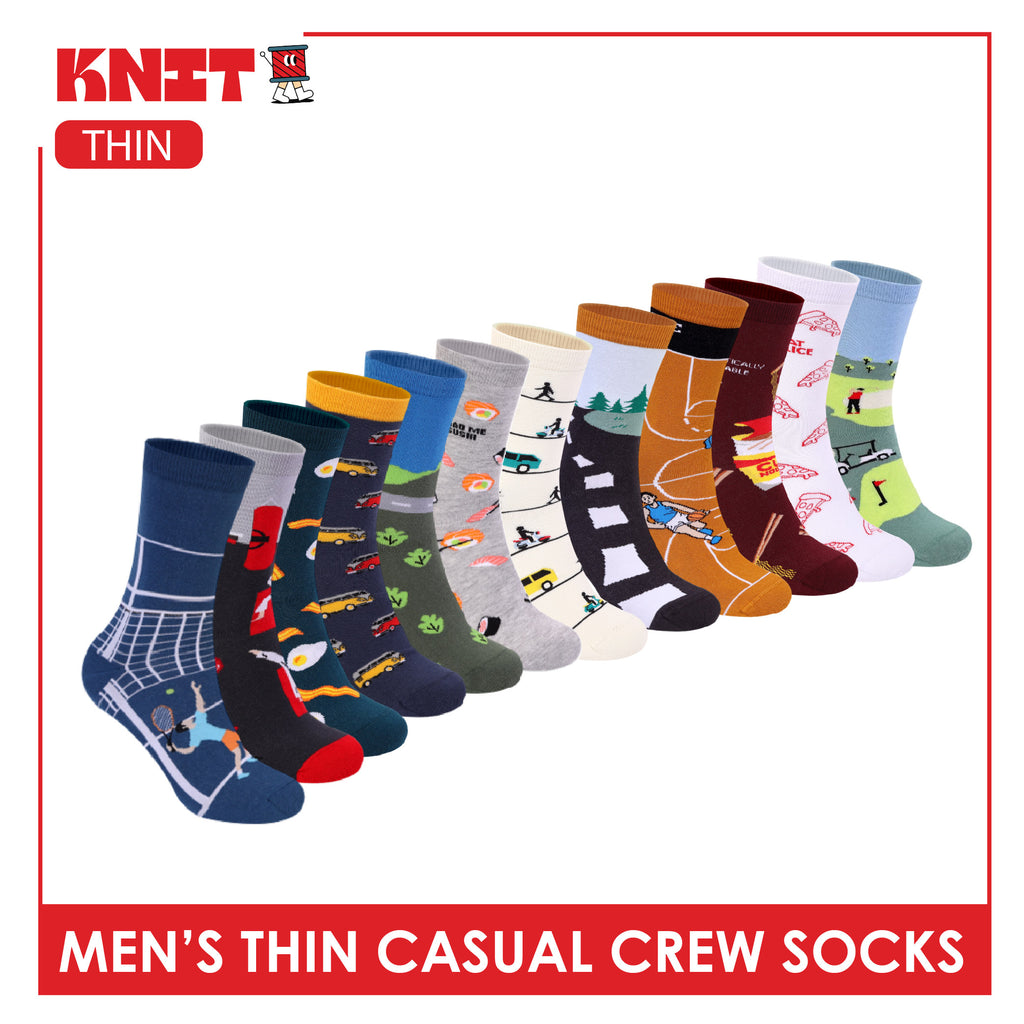 Knit Men's Cotton Thin Casual Crew Socks 1 pair KMC611