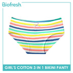 Biofresh Girls’ Antimicrobial Cotton Bikini Panty 3 pieces in a pack UGPKG522