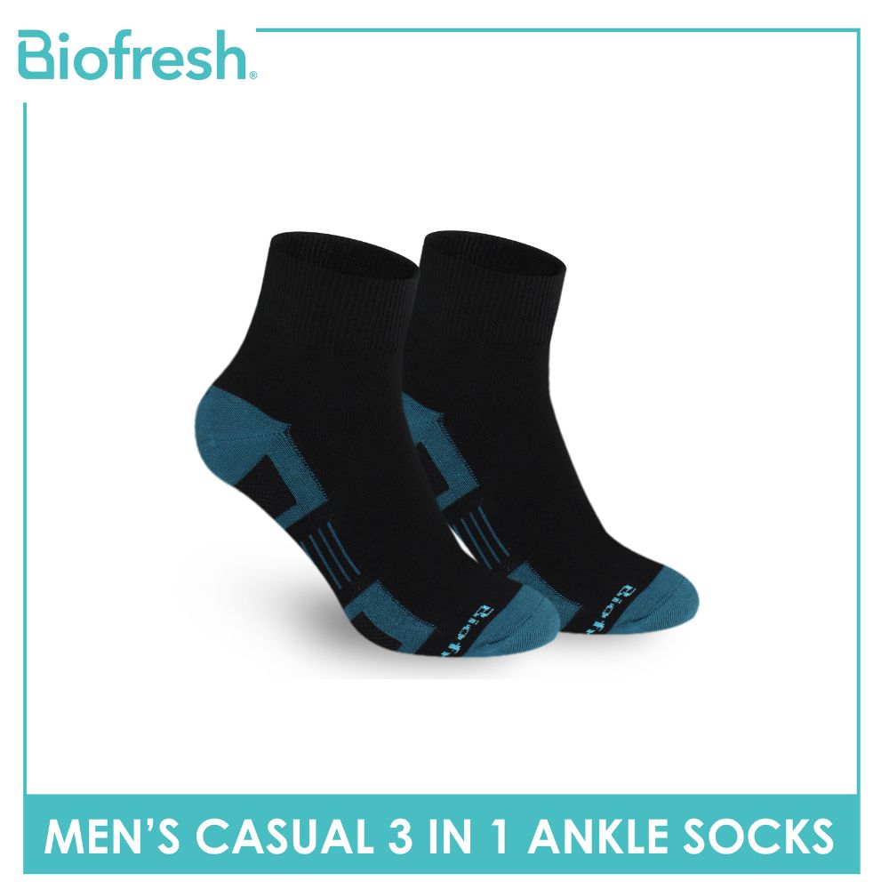 Biofresh Men’s Sweat Absorbent Ankle Lite Thin Casual Socks 3 pairs in a pack RMCKG14