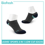 Biofresh Ladies' Antimicrobial Cotton Low Cut Thick Sport Socks 3 pairs in a pack RLSKG30