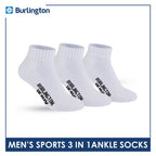 Burlington Men's Thick Sports Heavy Ankle socks 3 pairs in 1 pack 0222H