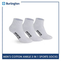 Burlington Men's Cotton Thick Sports Ankle Socks 3 pairs in a pack 0222