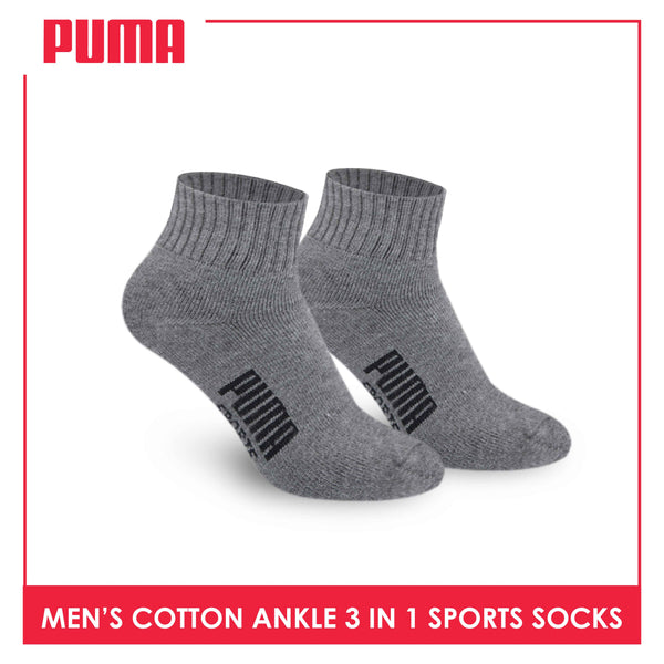 Puma Men's Cotton Thick Sports Ankle Socks 3 pairs in a pack PMSKG12