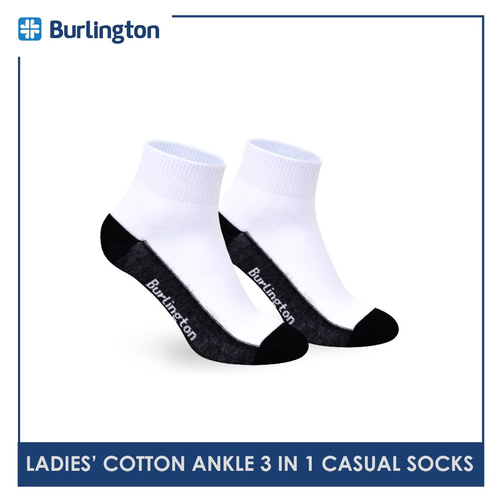 Burlington Ladies' Cotton Thin Casual Socks 3 pairs in a pack 622B