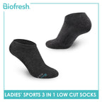 Biofresh Ladies' Antimicrobial Cotton Low Cut Thick Sport Socks 3 pairs in a pack RLSKG26