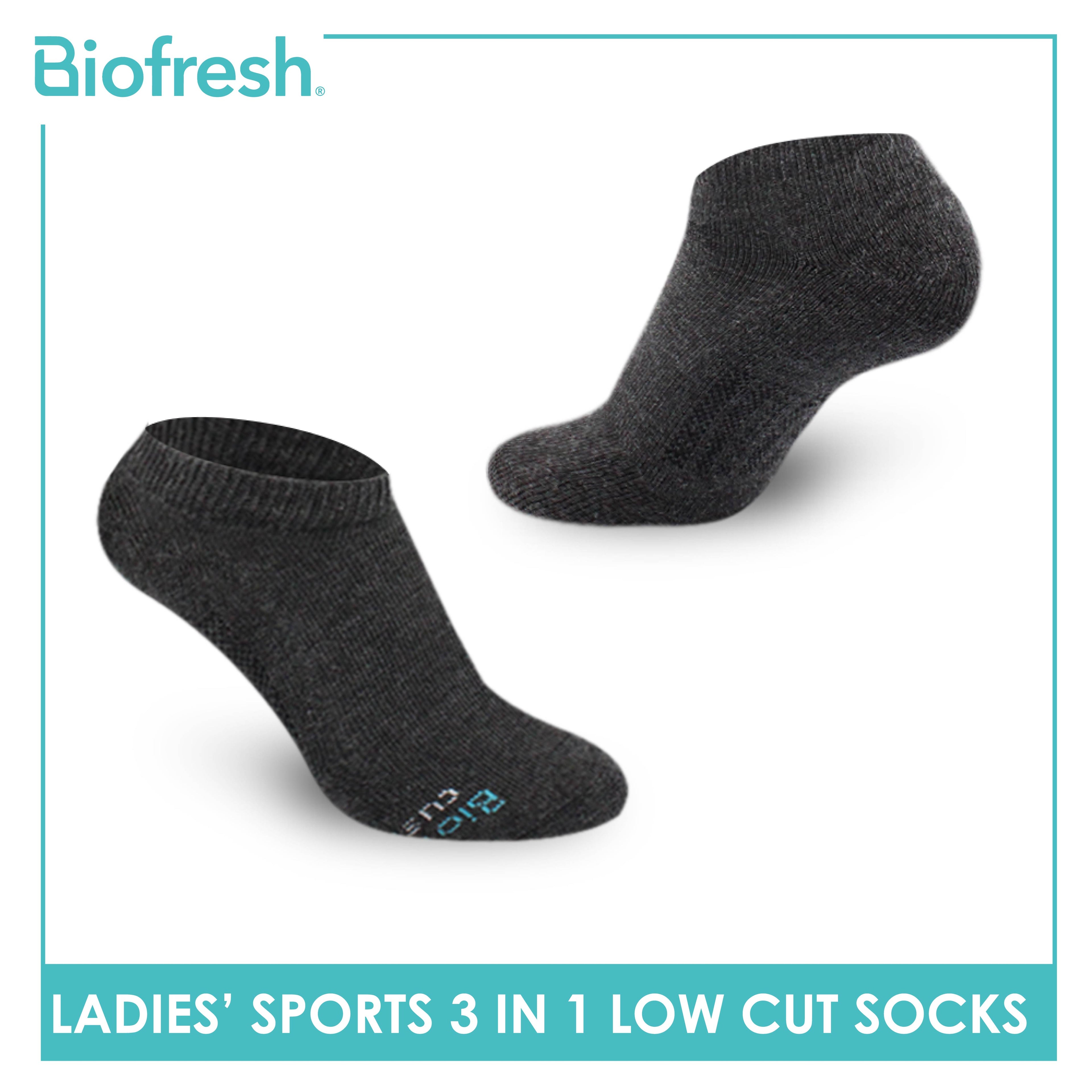 Biofresh Ladies' Antimicrobial Cotton Low Cut Thick Sport Socks 3 pairs in a pack RLSKG26