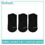 Biofresh Ladies Cotton Low Cut Thick Sports Socks 3 pairs in a pack RLFSG2