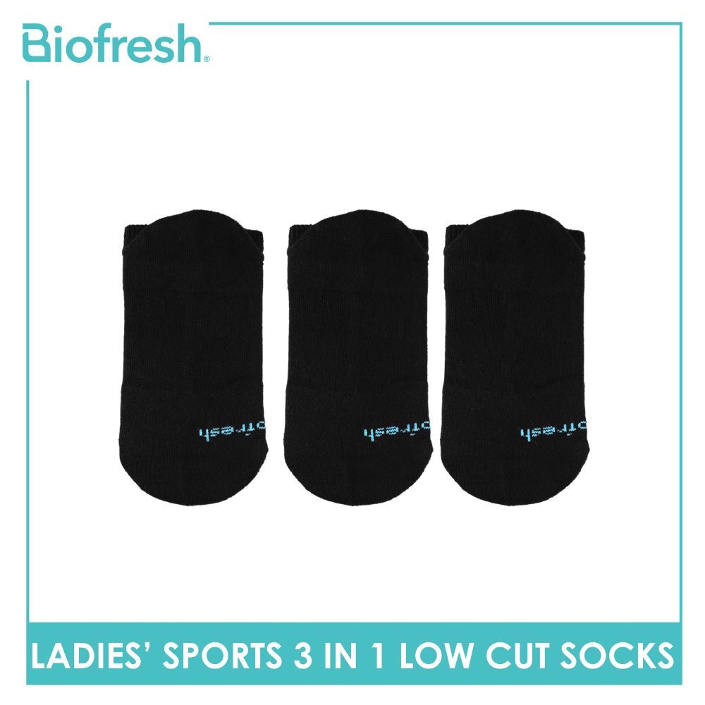 Biofresh Ladies Cotton Low Cut Thick Sports Socks 3 pairs in a pack RLFSG2