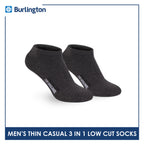 Burlington Men's Cotton Lite Thin Casual Low Cut Socks 3 pairs in a pack 140