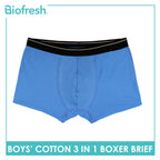 Biofresh Boys' Antimicrobial Cotton Boxer Brief 3 pieces in a pack UCBBG14