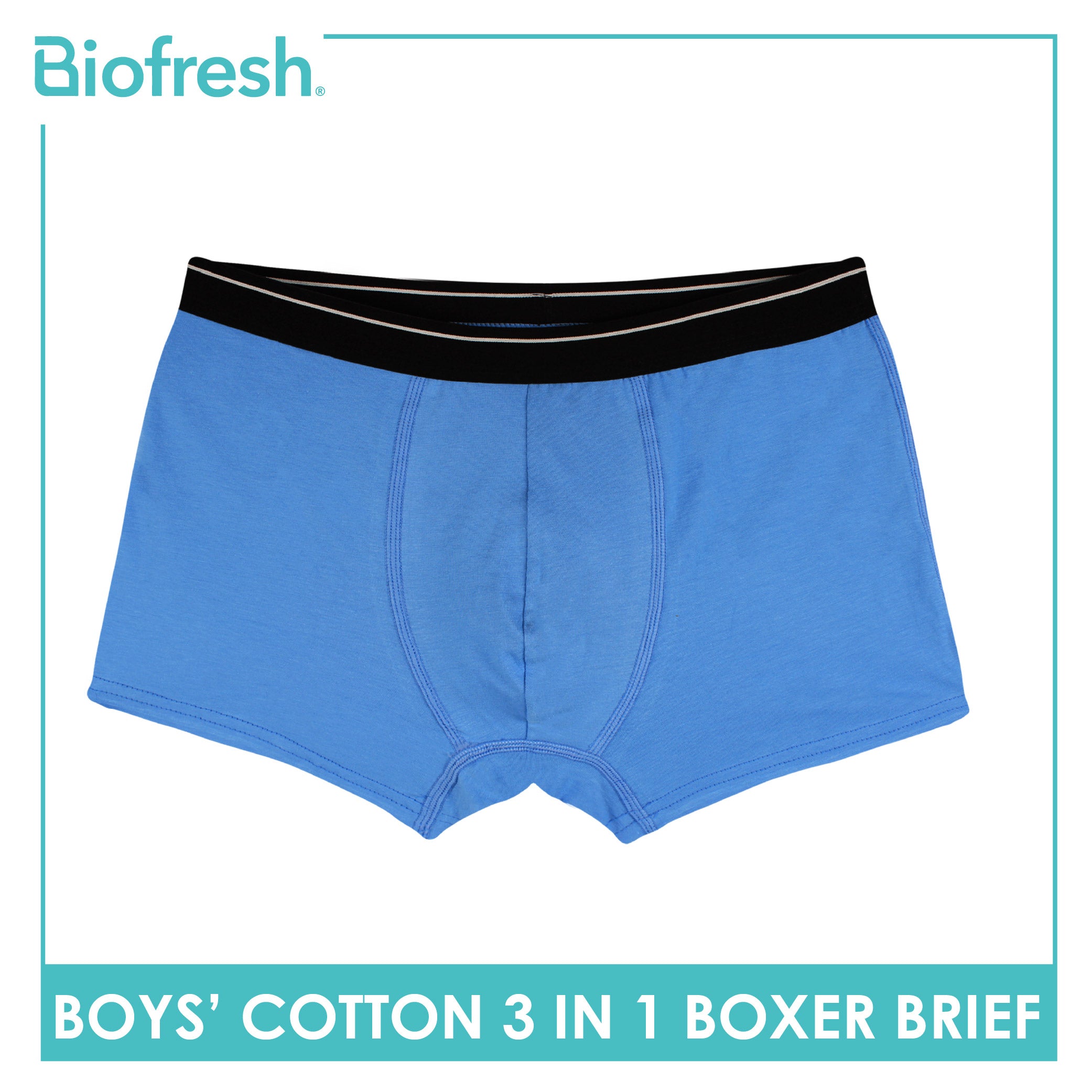 Biofresh Boys' Antimicrobial Cotton Boxer Brief 3 pieces in a pack UCBBG14