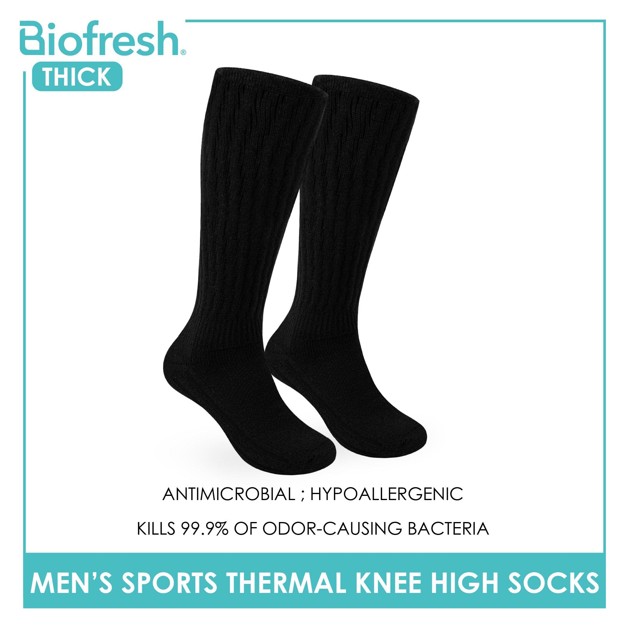 Biofresh Men's Thermal Thick Sports Knee High Socks 1 pair RMTHS1