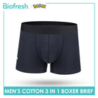 Biofresh | Pokemon Men's Antimicrobial Cotton Boxer Brief 3 pieces in a pack PKMBBG631