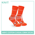 Knit Men's Tennis (Orange) Cotton Thin Casual Crew Socks 1 pair KMC531