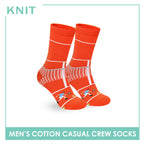 Knit Men's Tennis (Orange) Cotton Thin Casual Crew Socks 1 pair KMC531