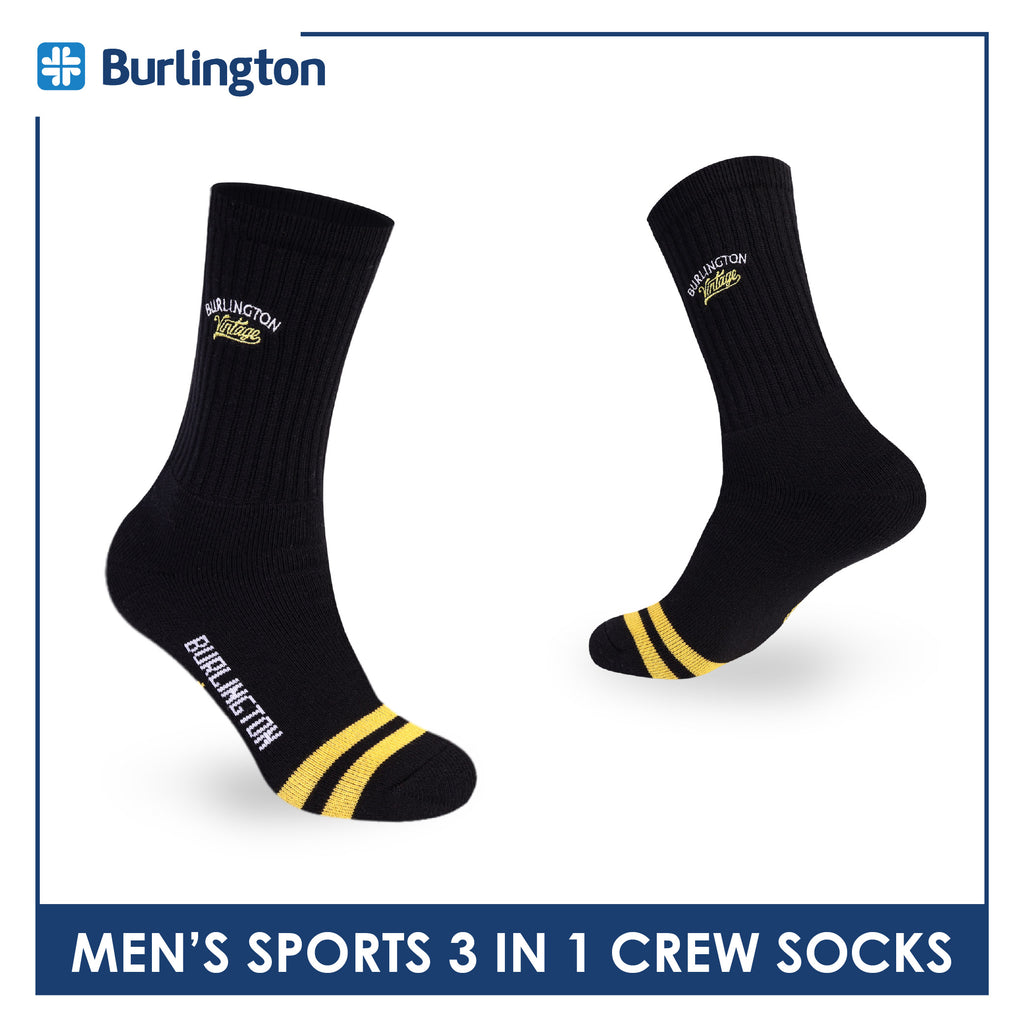 Burlington | Vintage Men’s Cotton Embroidered Thick Sports Crew Socks 1 pair BMSEG612