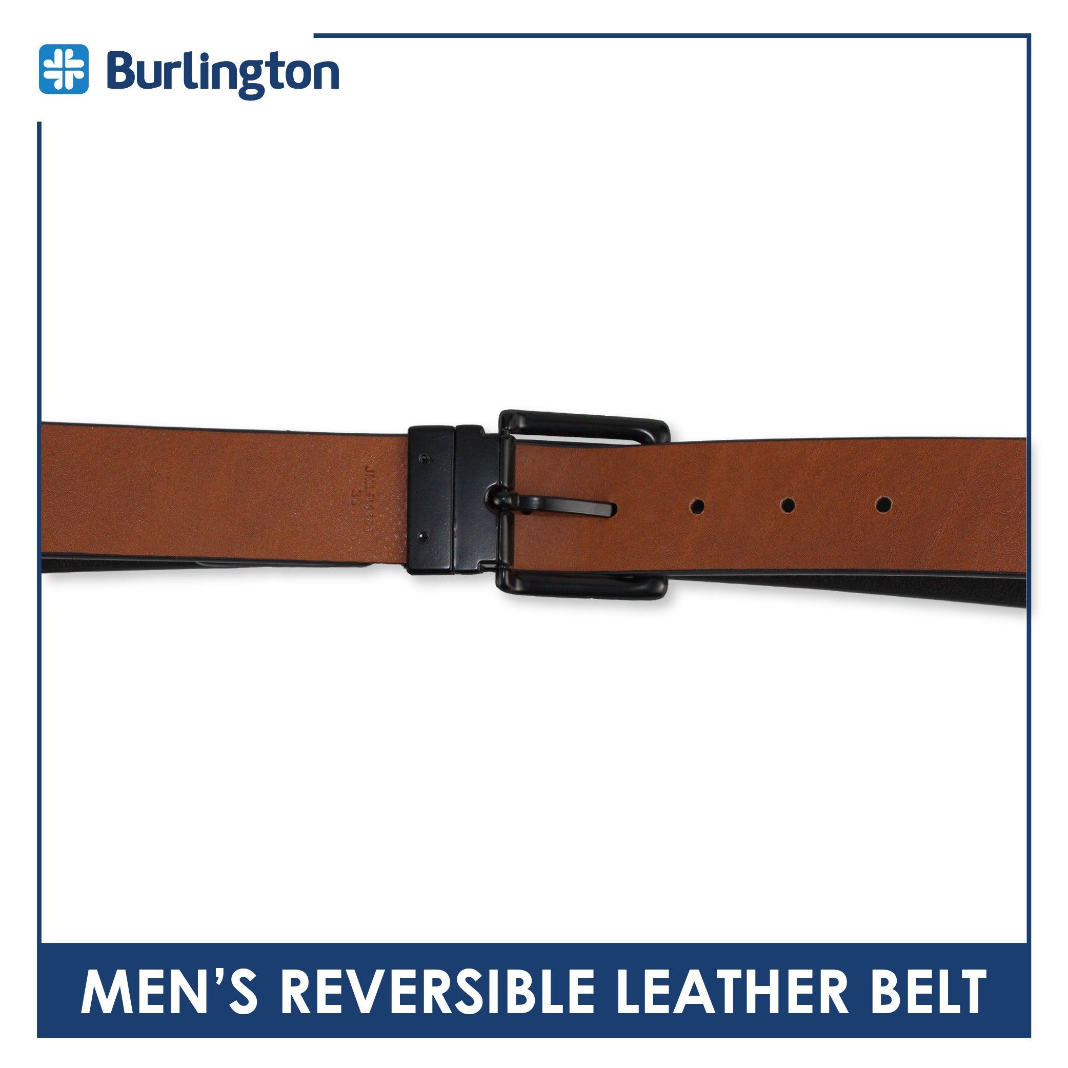 Burlington Men's Reversible Genuine Leather Belt 1 piece JMLR511