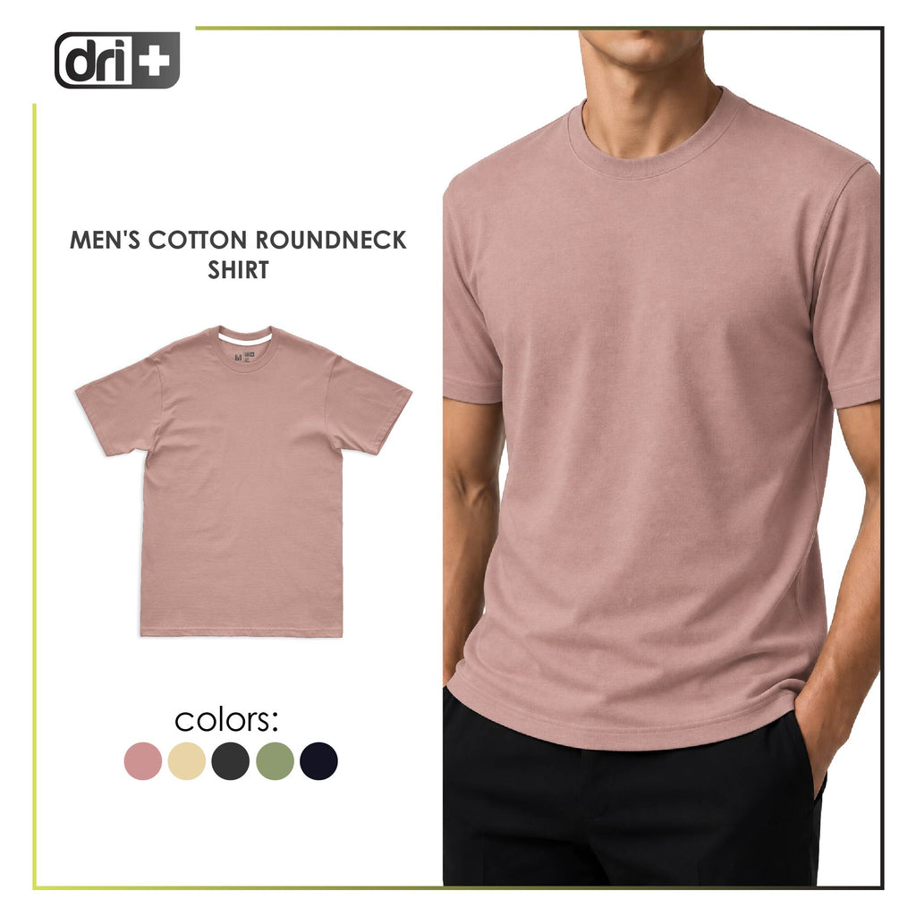 Dri Plus Men’s Anti-Odor Sweat Wicking Cotton Plain Roundneck Shirt 1 piece DUMSRC627