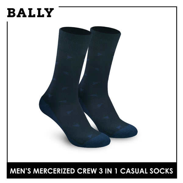 Bally Men's Mercerized Crew Thin Casual Socks 3 pairs in a pack YMMKG7