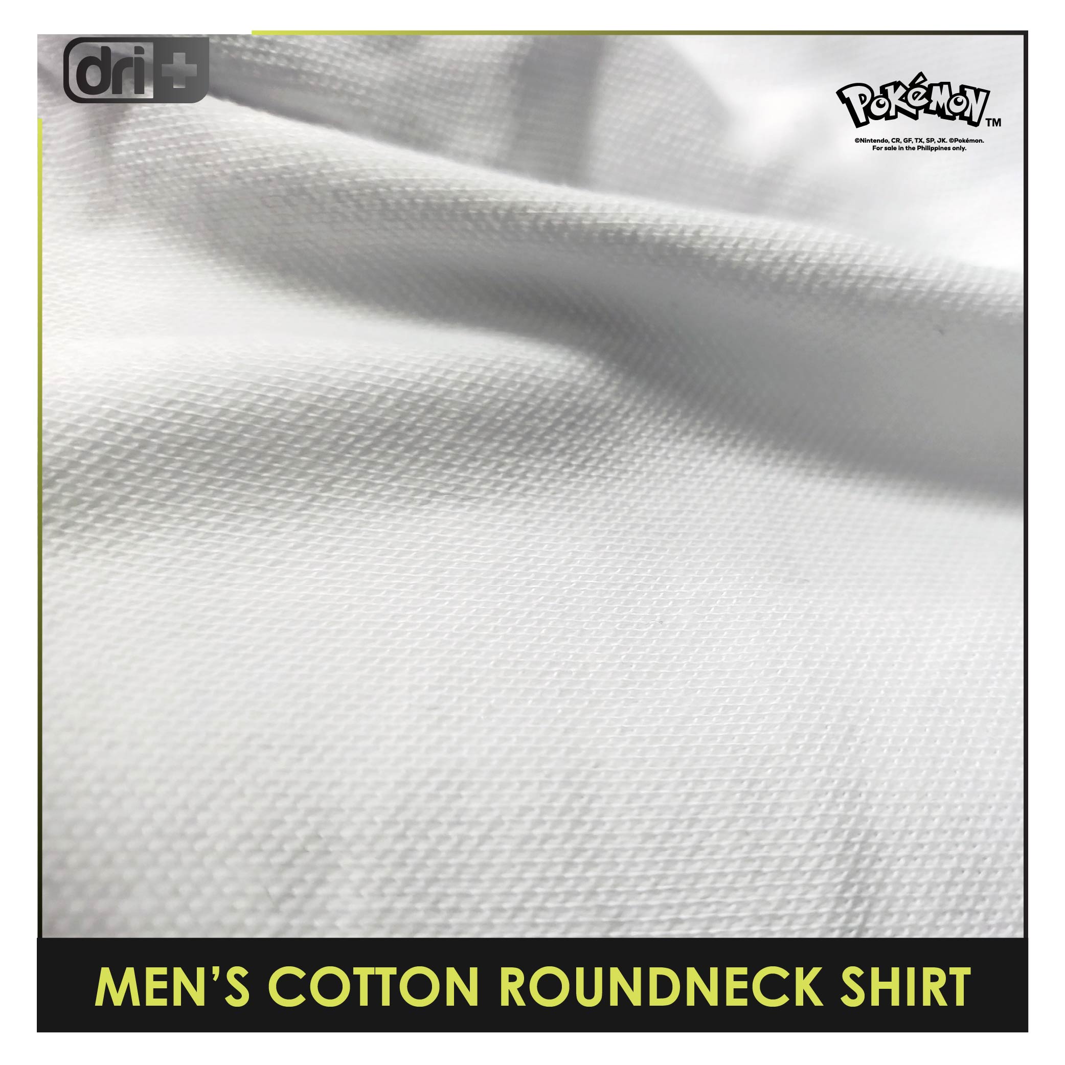 Dri Plus Men’s Pokemon Collection Anti-Odor Sweat Wicking Cotton Roundneck Shirt 1 pc PKDUMSRC532