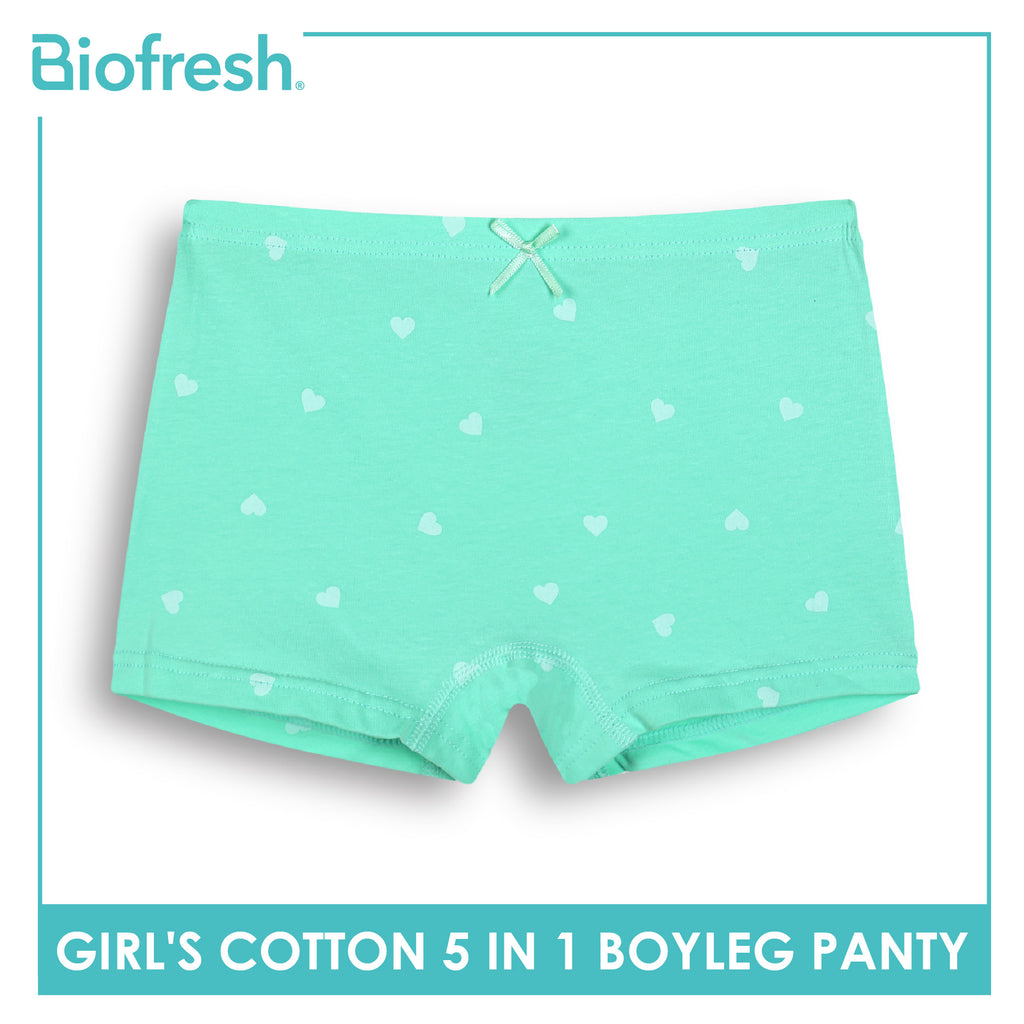 Biofresh Girls’ Antimicrobial Cotton Boyleg Panty 5 pieces in a pack UGPBG621F