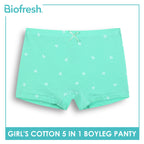 Biofresh Girls’ Antimicrobial Cotton Boyleg Panty 5 pieces in a pack UGPBG621F