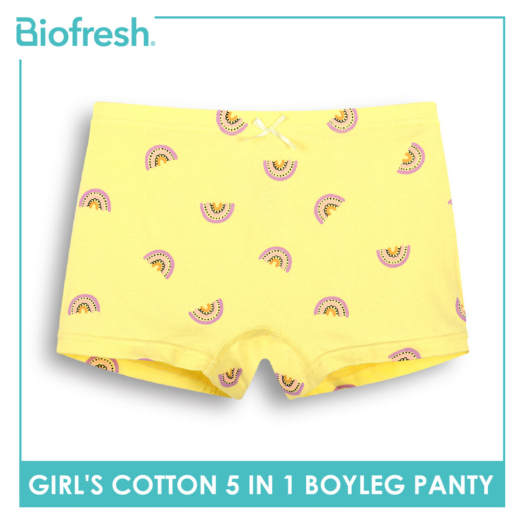 Biofresh Girls’ Antimicrobial Cotton Boyleg Panty 5 pieces in a pack UGPBG621F