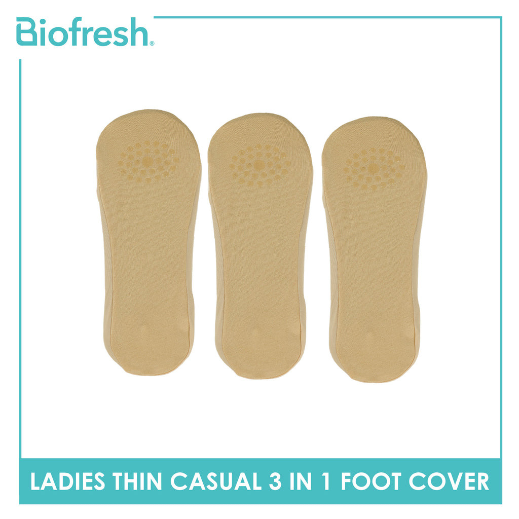 Biofresh Ladies' Antimicrobial Thin Casual Foot Cover with Gel on Sole 3 pairs in a pack RLCFG631