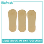 Biofresh Ladies' Antimicrobial Thin Casual Foot Cover with Gel on Sole 3 pairs in a pack RLCFG631