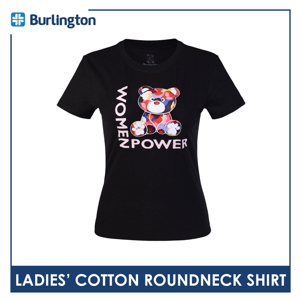 Burlington Ladies' Cotton Bearlington Women’s Month Roundneck Shirt 1pc TBLDSRWM3