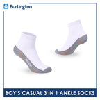 Burlington Boys’ Cotton Casual Ankle Socks 3 pairs in 1 pack BBCKG80
