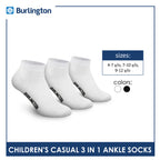 Burlington Children's Cotton Lite Thin Casual Ankle Socks 3 pairs in a pack 5622