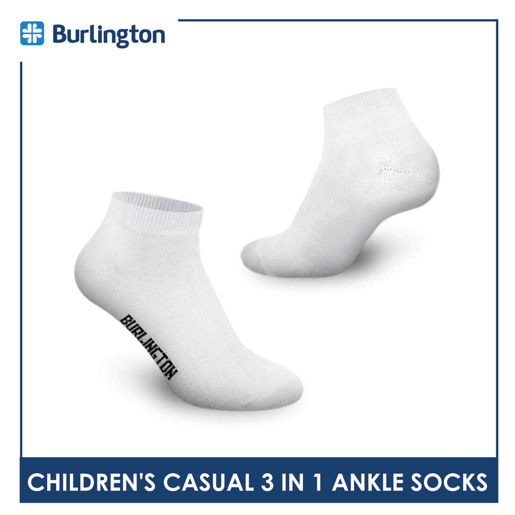 Burlington Children's Cotton Lite Thin Casual Ankle Socks 3 pairs in a pack 5622