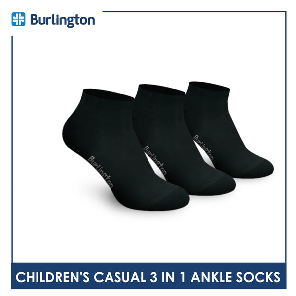 Burlington Children's Cotton Lite Casual Ankle Socks 3 pairs in a pack 5622