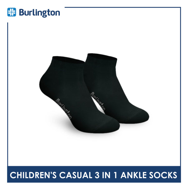 Burlington Children's Cotton Lite Casual Ankle Socks 3 pairs in a pack 5622