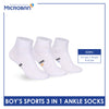 Microban Boys' Cotton Thick Sports Ankle Socks 3 pairs in a pack VBSKG14