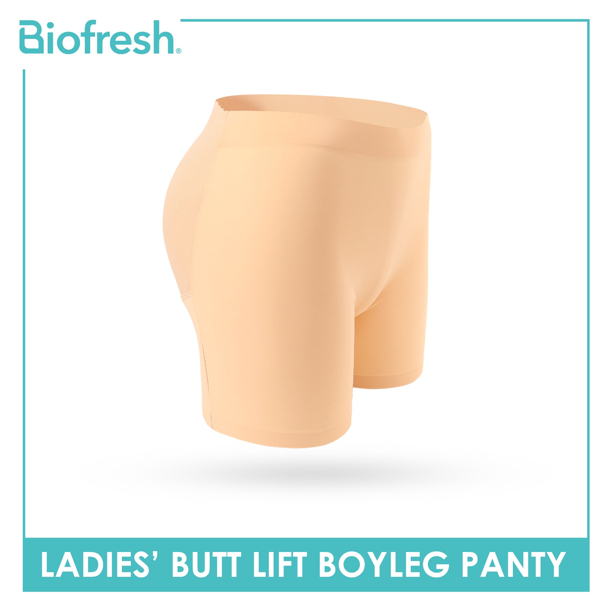 Biofresh Ladies’ Antimicrobial Padded Butt Lift Boyleg Panty 1 piece ULBBL531