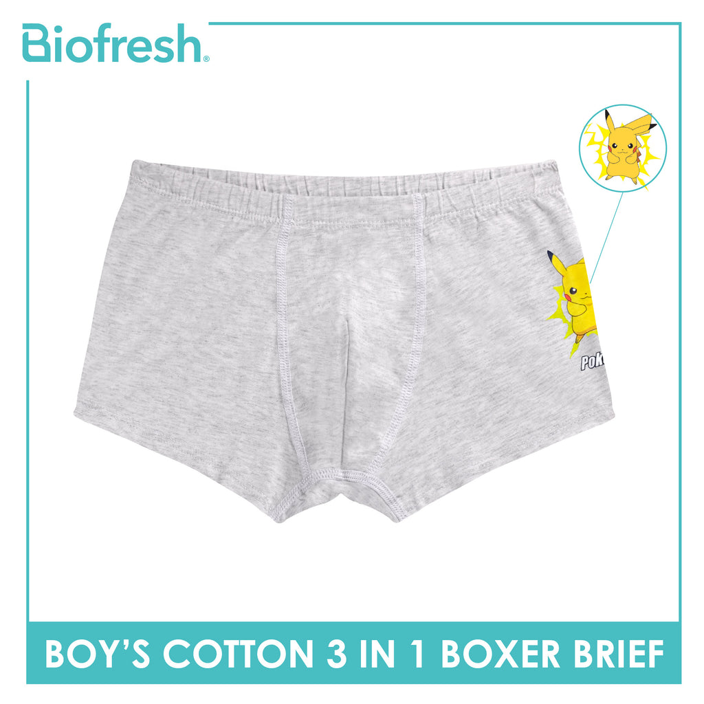 Biofresh | Pokemon Boys’ Antimicrobial Cotton Boxer Brief 3 pieces in a pack PKBBBG531