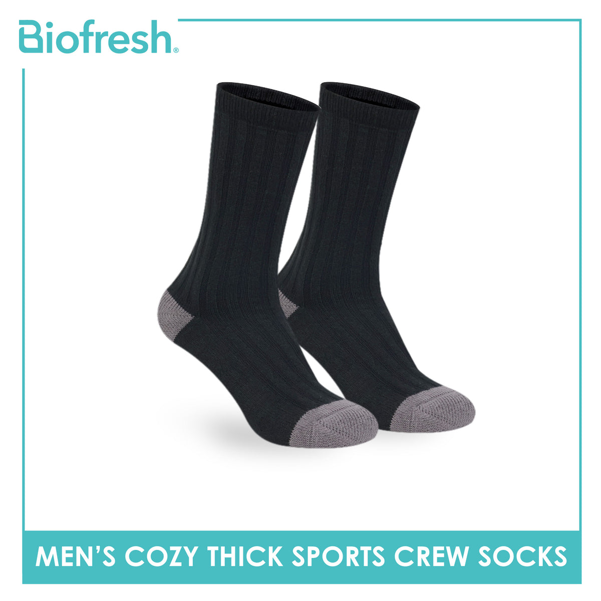 Biofresh Men’s Antimicrobial Cozy Warm Sleeping Thick Sports Crew Socks 1 pair RMSC631