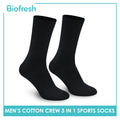 Biofresh Men’s Antimicrobial Odor Free Cotton Crew Thick Sports Socks 3 pairs in a pack RMSKG23