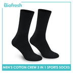 Biofresh Men’s Antimicrobial Odor Free Cotton Crew Thick Sports Socks 3 pairs in a pack RMSKG23