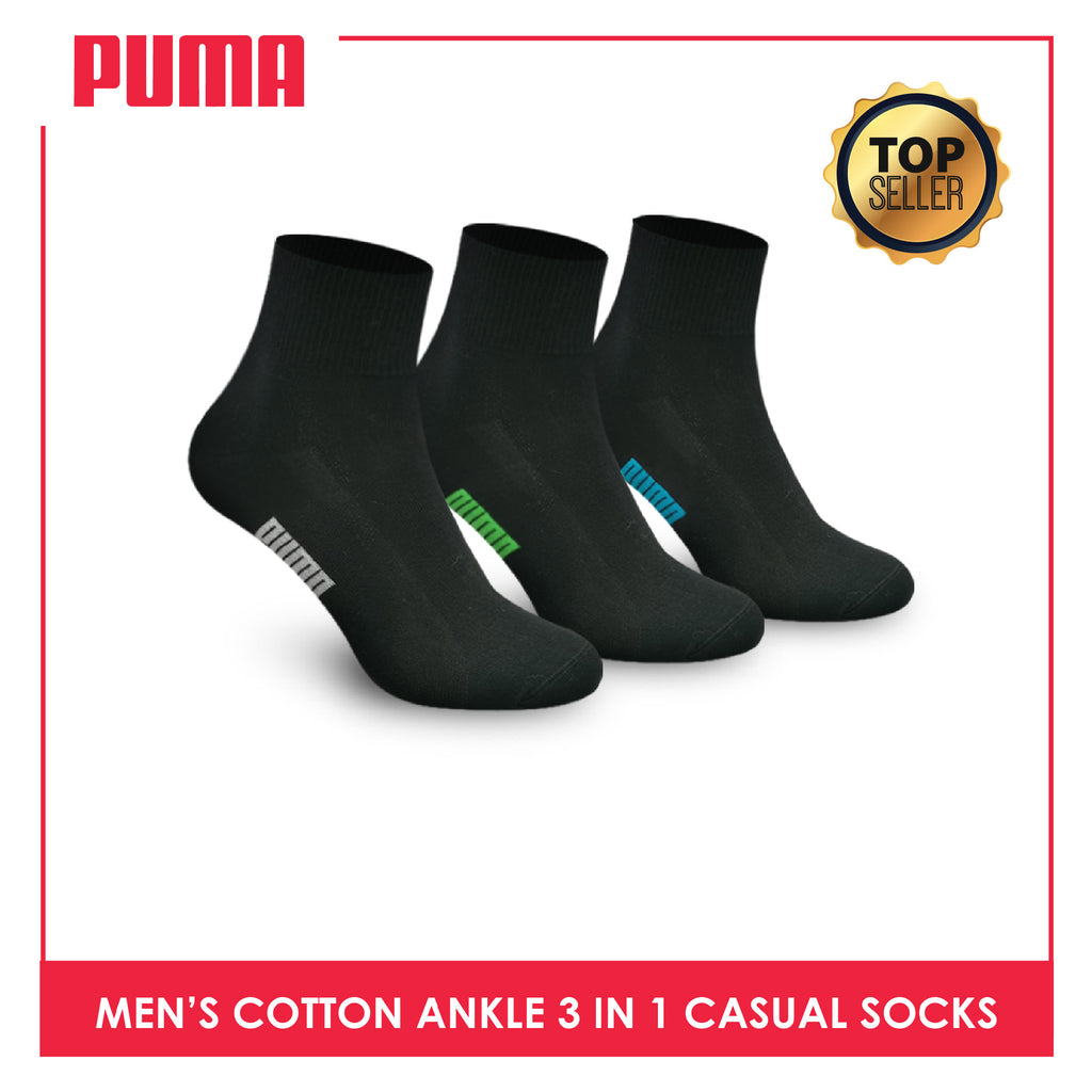 Puma Men's Cotton Lite Thin Casual Ankle Socks 3 pairs in a pack PMCKG2