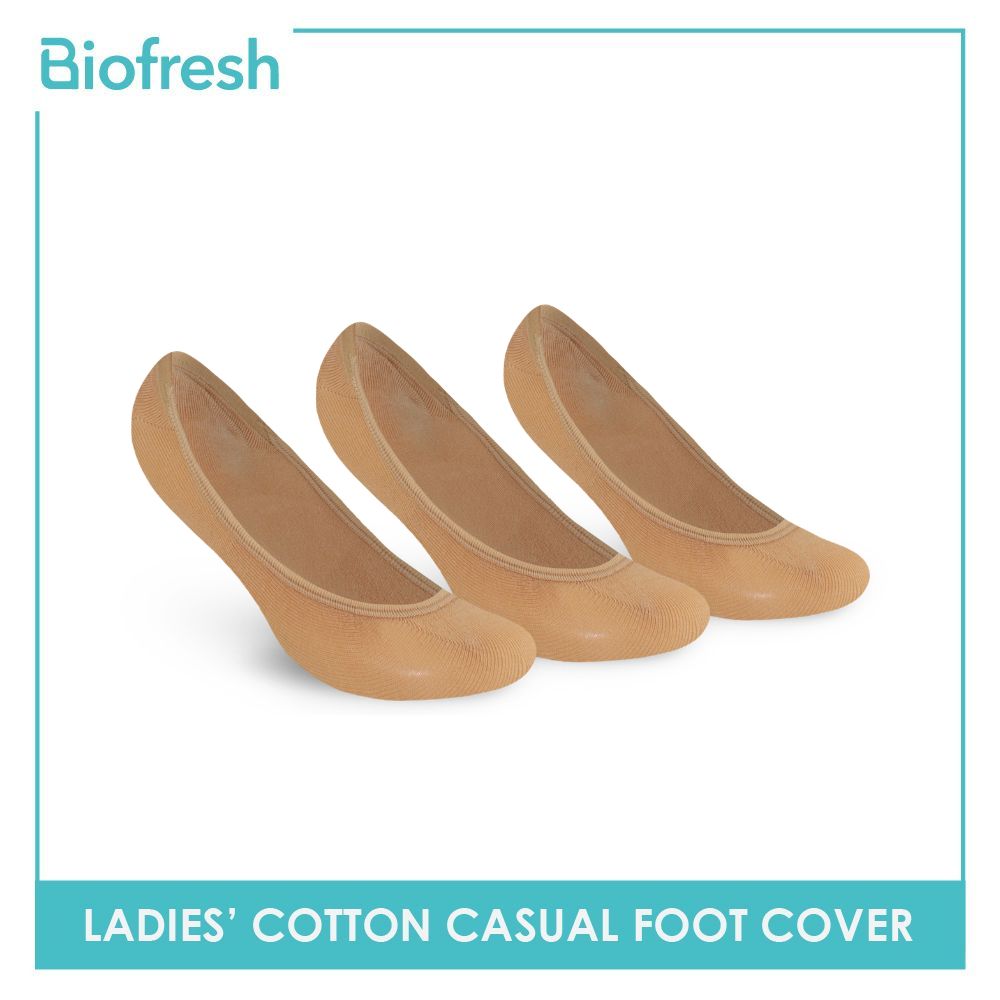 Biofresh Ladies' Antimicrobial Sweat Absorbent No Show Thin Casual Socks 3 pairs in a pack RLFG1