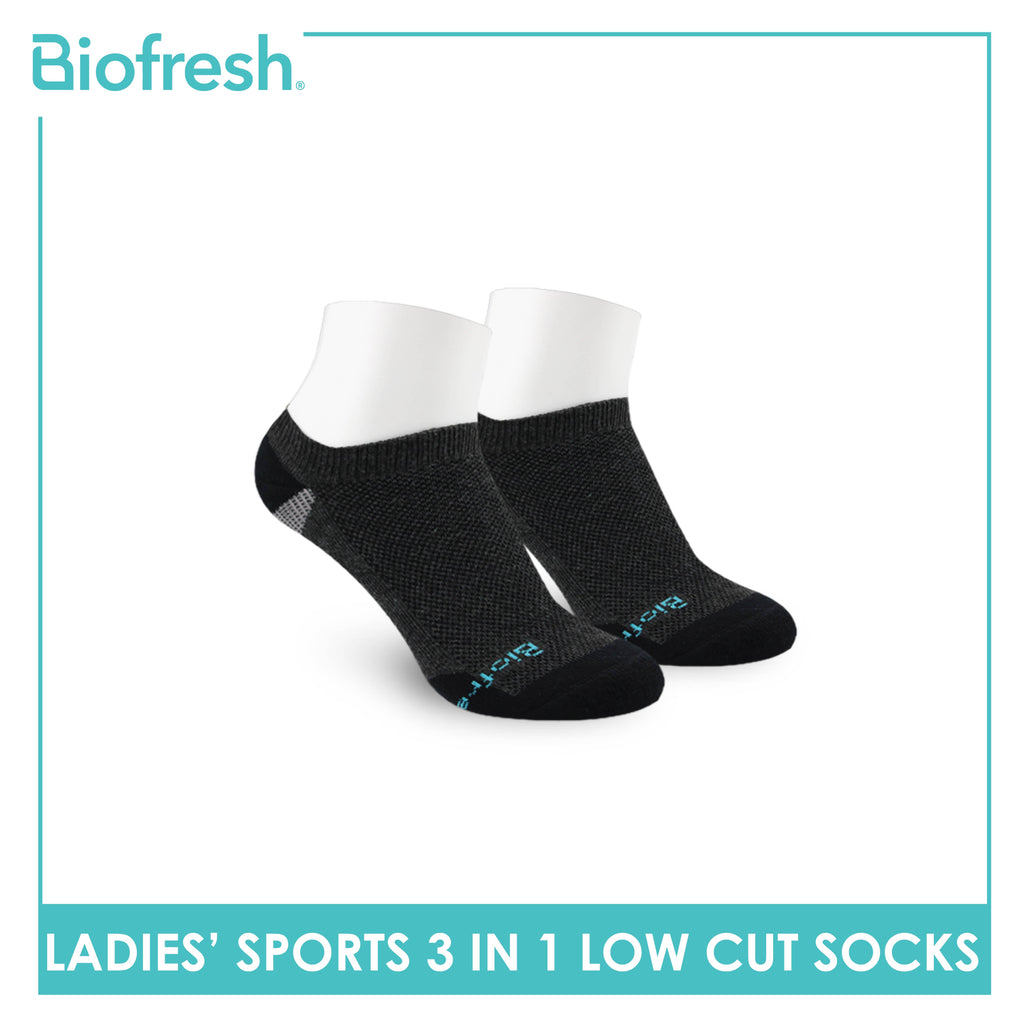 Biofresh Ladies' Antimicrobial Cotton Low Cut Thick Sport Socks 3 pairs in a pack RLSKG30