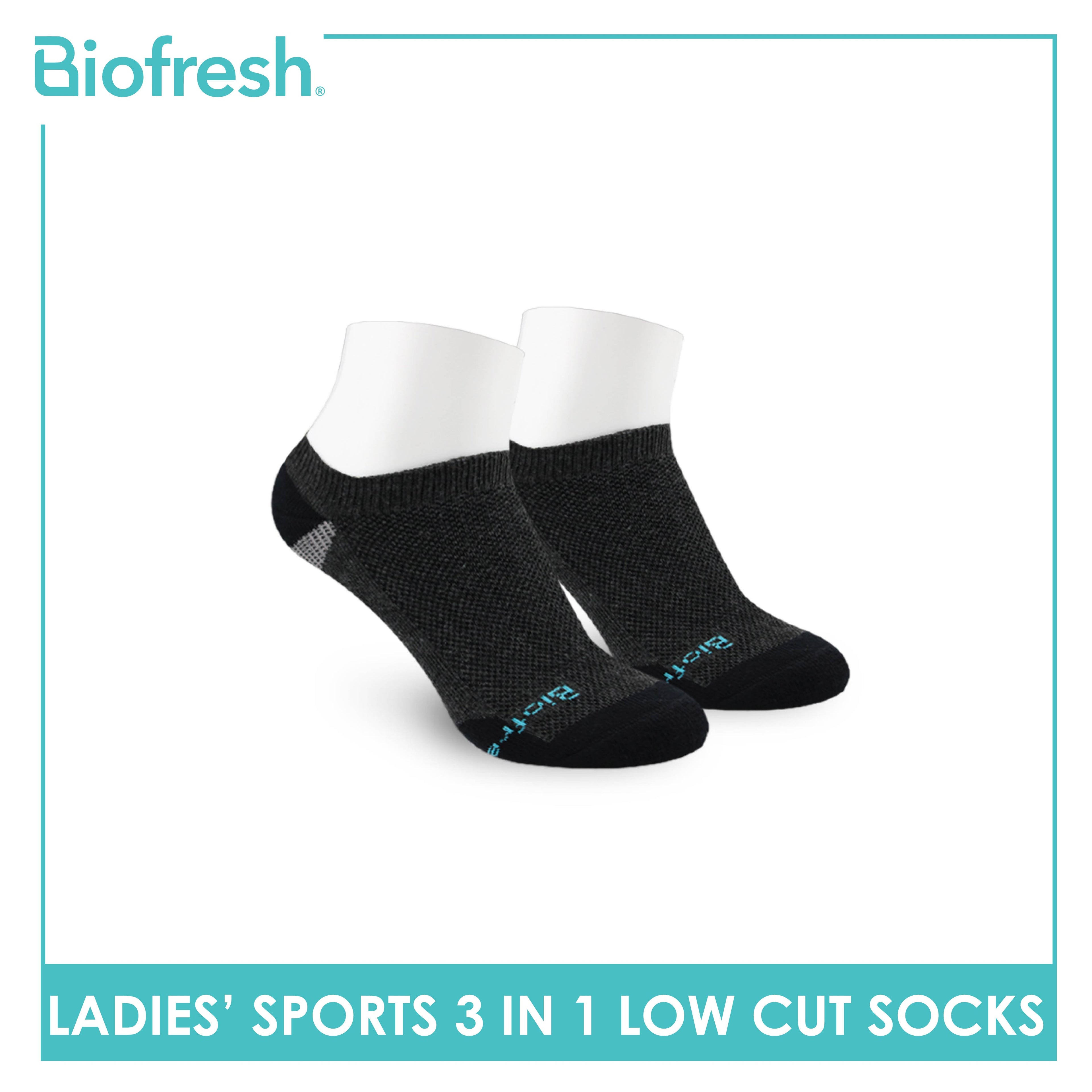Biofresh Ladies' Antimicrobial Cotton Low Cut Thick Sport Socks 3 pairs in a pack RLSKG30