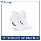 Burlington Men's Cotton Lite Thin Casual Ankle Socks 3 pairs in a pack 142