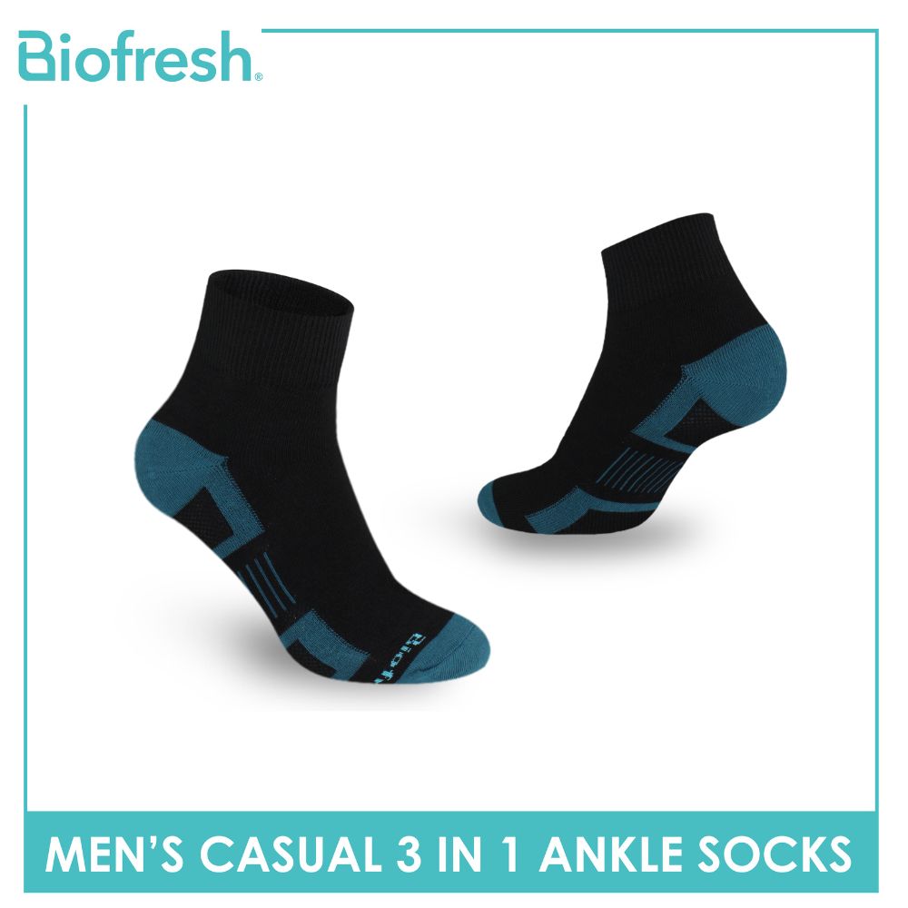 Biofresh Men’s Sweat Absorbent Ankle Lite Thin Casual Socks 3 pairs in a pack RMCKG14